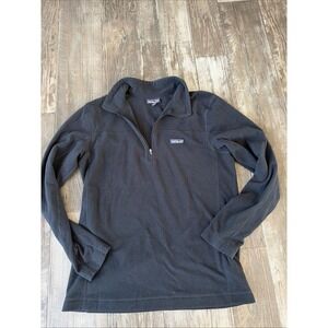Patagonia Sweater Mens Size Medium  Black Micro D Fleece 1/4 Zip Pullover 26175